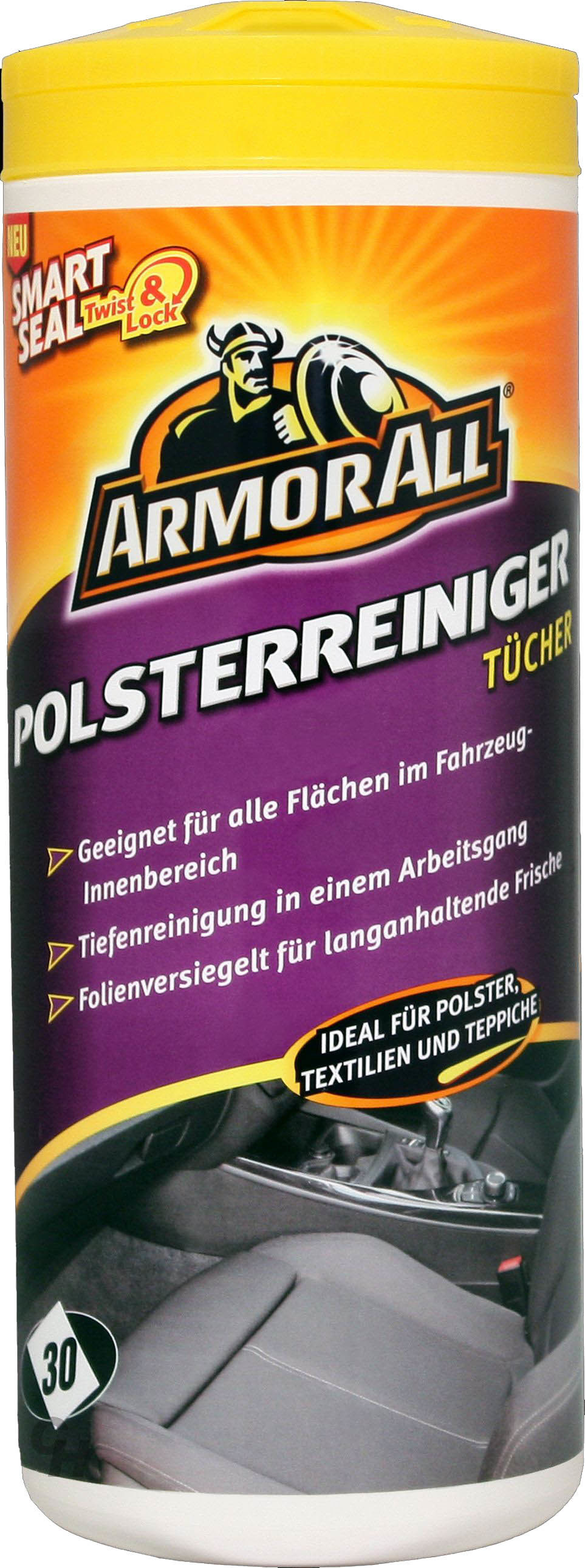Preview: ARMOR ALL Polsterreiniger Tücher Tiefen Reiniger Polster Textil Teppich 30 Stk