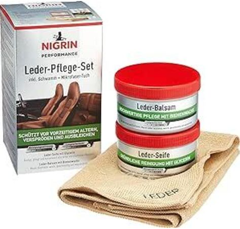 NIGRIN Performance Leder-Pflege-Set Seife&Balsam